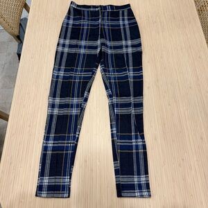 Free People Blue Plaid Skinny Pants